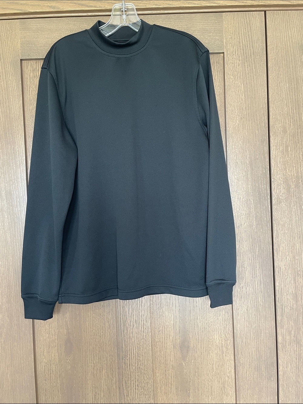 Perry Ellis Links Edition Titanium Black Long-Sleeve Mock Neck Tee Size small